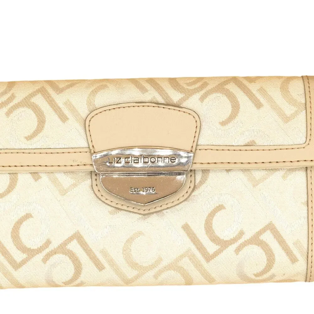 Liz Claiborne Cream Gold Canvas Wallet